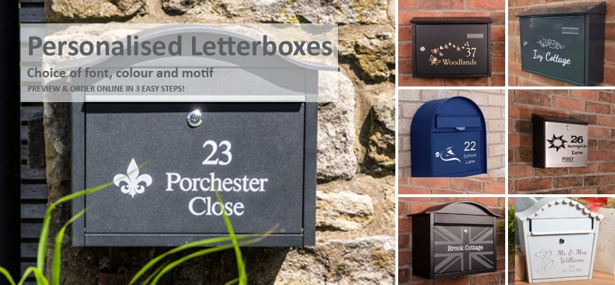 Signs Numbers Personalised Wedding Letterbox With Name Date And