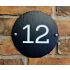 Round Rustic Slate House Number personalised with your number 18cm