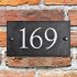 Smooth Slate House Number with 3 digits 