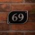 Aluminium Half Curved Rectangle House Number