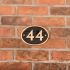 Oval Brass House Number with Rope Rim - 19 x 10cm