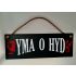Yma O Hyd - Hanging Sign with Welsh Dragon - Engraved by Hand