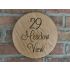 Premium Round Solid Oak Wood House Sign - 24cm