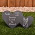 Double Slate Heart Memorial with Metal Stake