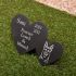 Double Slate Heart Memorial with Metal Stake