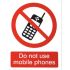 Do Not Use mobile phones Sign 