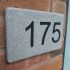 EcoStone Environmentally Friendly 3 digit House Number - right hand wedge - UWN3R