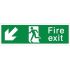 Fire Exit sign - with arrow - go down left sign