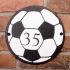 Round Rustic Slate House Number with Football Image