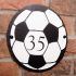 Round Rustic Slate House Number with Football Image
