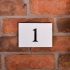 1 Digit Granite House Number with sandblasted and painted background