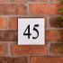 2 Digit Granite House Number - 15 x 15cm - sandblasted and painted background