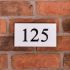 3 Digit Granite House Number with sandblasted and painted background