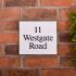 Granite House Sign 23 x 20cm 3 Line with sandblasted and painted background