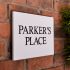 Granite House Sign 30.5 x 20cm 2 Line with sandblasted and painted background
