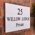 Granite House Sign 40.5 x 25.5cm 3 Line with sandblasted and painted background