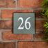 Square Smoky Green Slate House Number - 15 x 15cm