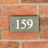 Smoky Green Slate House Number with 3 digits