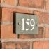 Smoky Green Slate House Number with 3 digits