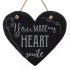 You make my heart smile - large heart hanging sign 