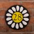 Round Rustic Slate House Number with Daisy