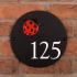 Round Rustic Slate House Number with Ladybird 
