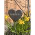 Personalised - garden heart slate with hook - YOUR MESSAGE 