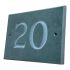 Green slate house number with natural infill 