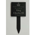 King Charles III Coronation Slate Plant Marker, 10x10, Laser-Engraved, Handmade in Wales