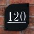 Matt Black Acrylic House Number With Mirrored Base Layer