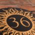 Round Rustic Slate House Number with Golden Sun 2 