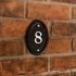 Painted Oval Aluminium House Number 14 x 10cm
