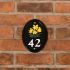 Aluminium Vertical Oval House Number - 19 x 14cm with motif