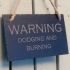 Slate Hanging Sign 'Warning dodging and burning ' - gift for a photographer