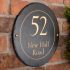 Rustic Round Slate House Sign - 30cm