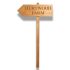 Free Standing Oak House Sign with Arrow