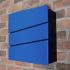 Steel Personalised Letterbox in Signal Blue - The Statement