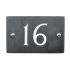 Slate house number 16 v-carved with white infill number