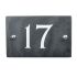 Slate house number 17 v-carved with white infill number