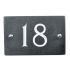 Slate house number 18 v-carved with white infill number