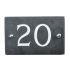 Slate house number 20 v-carved with white infill numbers