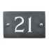 Slate house number 21 v-carved with white infill numbers