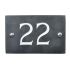 Slate house number 22 v-carved with white infill numbers