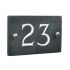 Slate house number 23 v-carved with white infill numbers