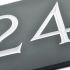 Slate house number 24 v-carved with white infill numbers