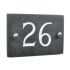 Slate house number 26 v-carved with white infill numbers