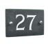 Slate house number 27 v-carved with white infill numbers