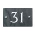 Slate house number 31 v-carved with white infill numbers