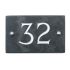 Slate house number 32 v-carved with white infill numbers