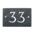 Slate house number 33 v-carved with white infill numbers